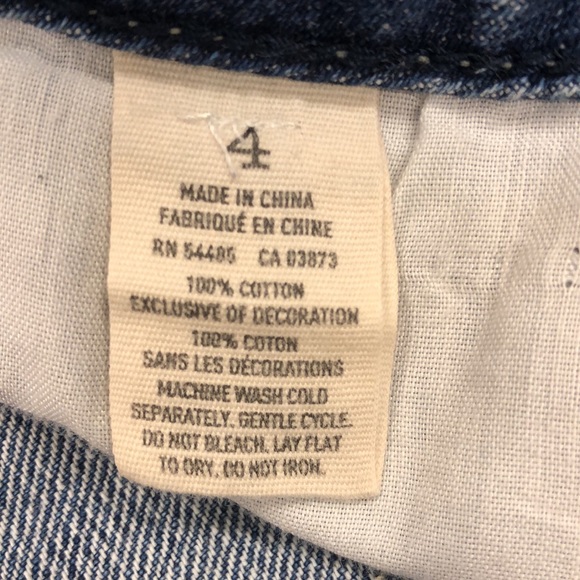 American Eagle Women’s CutOff Peak-A-Boo Glitter Star Pockets Jean Shorts/Size:4 - Picture 5 of 10